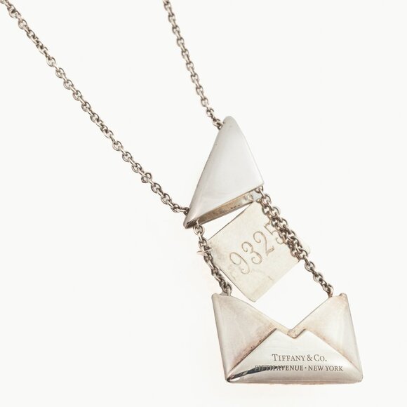 Tiffany & Co. Sweet Nothings Sterling Silver Envelope Pendant Necklace - Picture 3 of 5